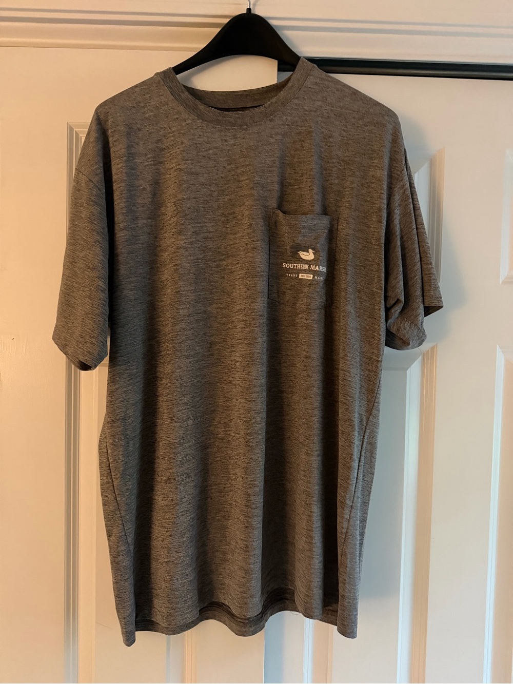 Southern Marsh Men's Gray Pocket Tee with Logo
